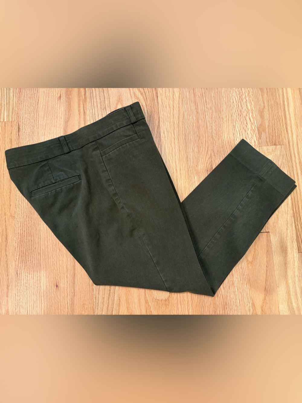 Banana Republic Sloan Pants Womens 2P Petite Olive Green Slim Ankle